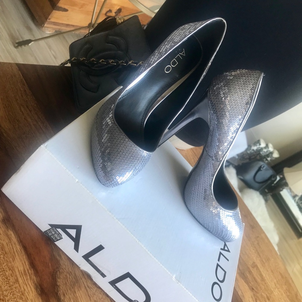Aldo silver sequin stilettos!